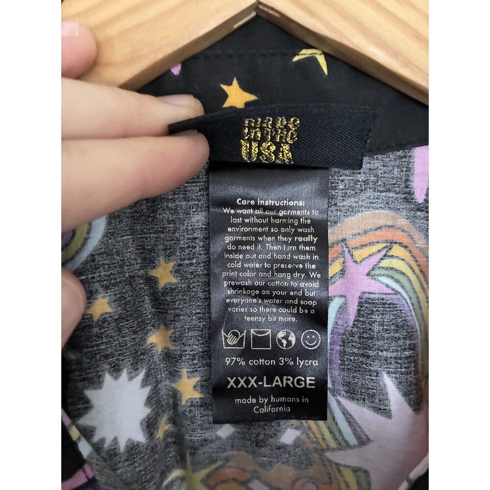 Nooworks Shirt Dress XXXL Short Sleeves Collar Better Days Rainbow Print Cotton - Picture 5 of 8